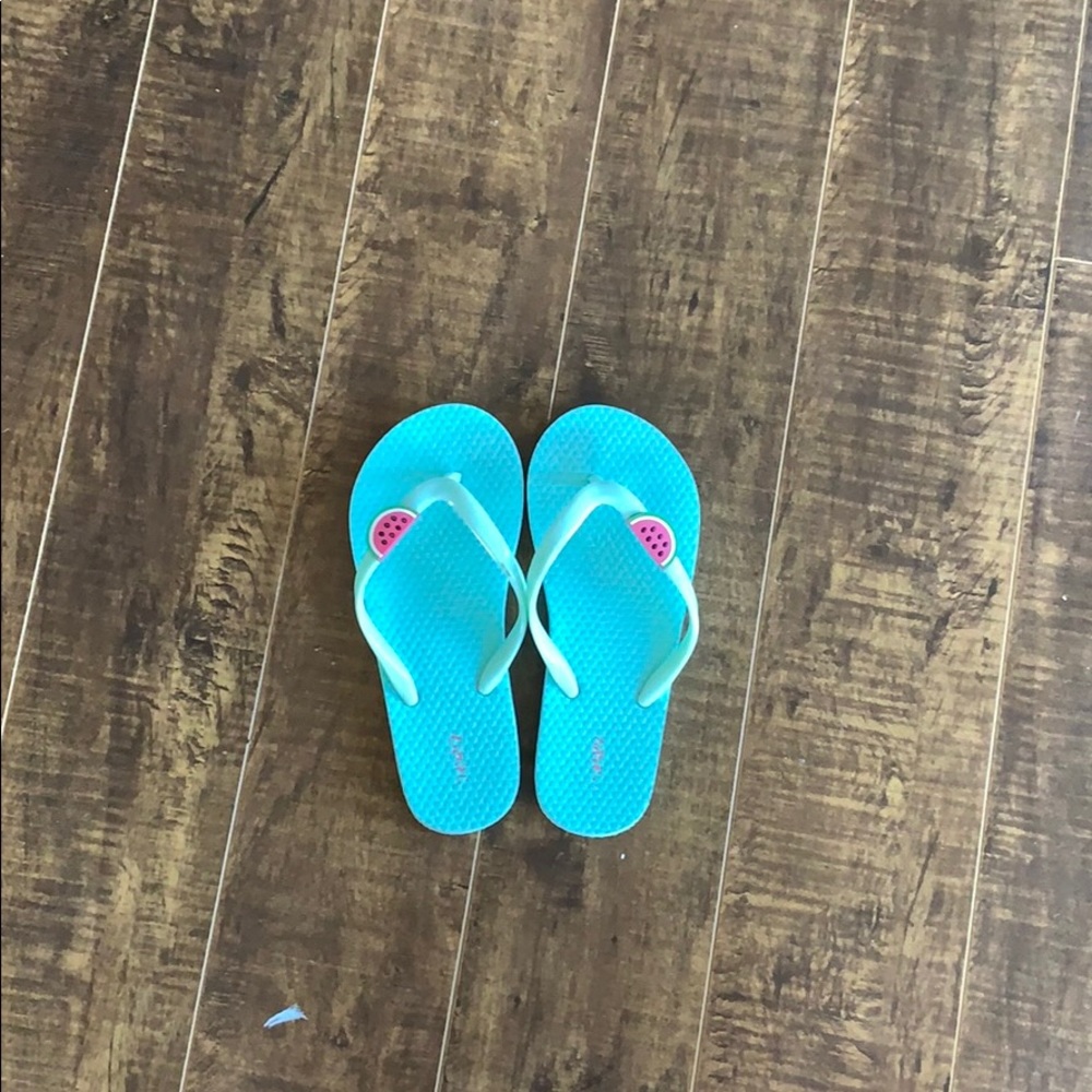 Blue flip flops
